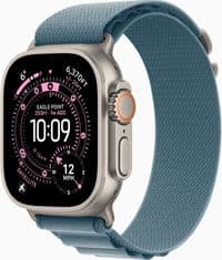 Apple Watch Ultra 3 GPS + Cellular 49mm Natural Titanium Case with Light Blue Alpine Loop - Large,Model A3281