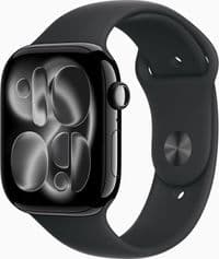 Apple Watch Series 11 GPS 46mm Jet Black Aluminium Case with Black Sport Band - S/M,Model A3333