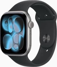Apple Watch Series 11 GPS 46mm Space Grey Aluminium Case with Black Sport Band - S/M,Model A3333