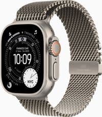 Apple Watch Ultra 3 GPS + Cellular 49mm Natural Titanium Case with Natural Titanium Milanese Loop - Large,Model A3281