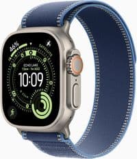 Apple Watch Ultra 3 GPS + Cellular 49mm Natural Titanium Case with Blue/Bright Blue Trail Loop - M/L,Model A3281