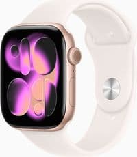 Apple Watch Series 11 GPS 46mm Rose Gold Aluminium Case with Light Blush Sport Band - M/L,Model A3333