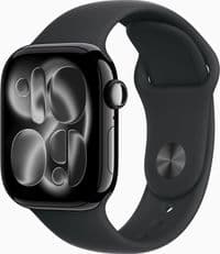 Apple Watch Series 11 GPS + Cellular 42mm Jet Black Aluminium Case with Black Sport Band - M/L,Model A3335