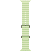 49mm Neon Green Ocean Band - Natural Titanium Finish