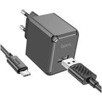 Зарядний пристрій HOCO CS11A Ocean single port charger set(Type-C) Black