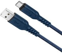 Кабель HOCO X59 USB to Type-C 3A, 1m, nylon, TPE connectors, Blue