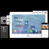 Комплект видеодомофона Neolight MEZZO Hybrid + SOLO IPW Graphite с уголком, PoE адаптер для панели вызова