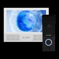 Комплект видеодомофон + панель вызова Slinex Sonik 7 AI white + ML-20HD Black