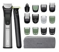 Триммер Philips Series 9000, для лица, головы, тела, акум., насадок-17, OneBlade в компл., сталь, серый