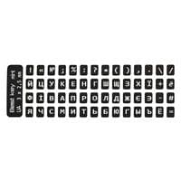 Наклейки на клавиатуру миниатюрные Best key mini непрозрачные черные буквы белые (56 клавиш)