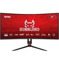 Монітор 34" QUBE Overlord C34UQ180H (Ultra-Wide 2K) 3440x1440 VA Curved 1500R 180Hz 4ms, FreeSync, G-Sync Compatible, HAS, Speakers, RGB