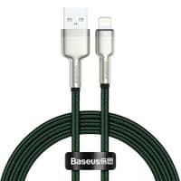 Дата кабель USB 2.0 AM to Lightning 2.0m 2.4A metal green Baseus (CALJK-B06)