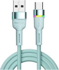 Дата кабель USB 2.0 AM to USB-C 1.0m 3A LED blue Essager (EXCT-XCD03)