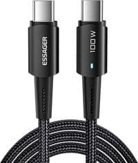 Кабель для передачи данных USB-C - USB-C 0,5 м 100 Вт черный Essager (EXCTT1-CGB01)