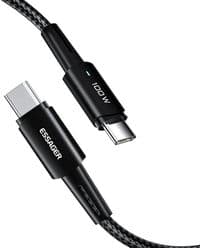Кабель для передачи данных USB-C - USB-C 1,0 м 100 Вт черный Essager (EXCTT1-CG01)