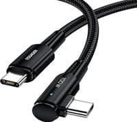 Кабель для передачи данных USB-C - USB-C 2,0 м, 100 Вт, угловой, 90°, черный Essager (EXCTT1-CGWTA01)