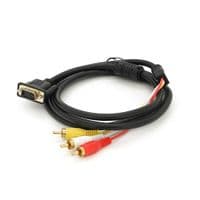 Кабель VGA (папа)-3RCA (папа) 1.5m, Black/Red, без оплетки, ОЭМ
