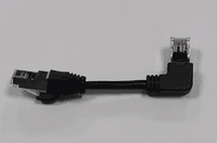 Патч-корд литий UTP, RJ45(прямий / кутовий), неекранований, UTP5e 0.13m,patch D=4.9mm AWG26 1x90&amp;deg; CU,чорний, Q200