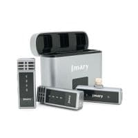 Петличный беспроводной микрофон Jmary MW-15 (2шт)+ кейс, разъем Lighting, встроенный аккумулятор 70 mAh, Silver, Box