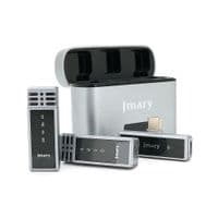 Петличный беспроводной микрофон Jmary MW-15 (2шт)+ кейс, разъем Type-C, встроенный аккумулятор 70 mAh, Silver, Box