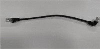 Патч-корд литий UTP, RJ45(прямий / кутовий), неекранований, UTP5e 0.33m,patch D=4.9mm AWG26 1x90&amp;deg; CU,чорний, Q200
