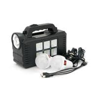 Переносной фонарь GD-8077+ Solar, 1+1 режим, встроенный акум, 3 лампочки 3W, USB выход, Black, Box