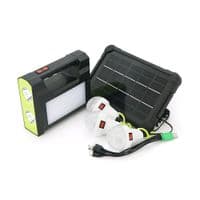 Переносной фонарь GD-C7+ Solar, 1+1 режим, встроенный акум, 3 лампочки 3W, USB выход, Black, Box