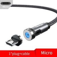 Дата кабель USB 2.0 AM to Micro 5P 1.0m magnet black Essager (EXCCXM-WC0G)