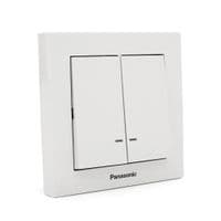 Выключатель Panasonic Karre Plus 55 двухклавишный с подветкой, белый