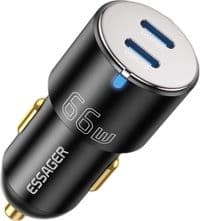 Зарядное устройство для Essager 2xUSB-C 66W black (ECC2C-FF01)
