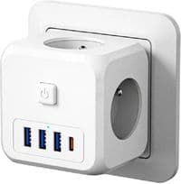 Зарядное устройство для Essager 3xUSB + 1xUSB-C 7-in-1 white (ECTAC-MFB02-Z)
