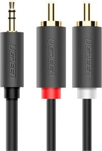 Кабель мультимедийный 3.5mm M to 2xRCA M 2.0m AV102 black Ugreen (10510)