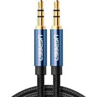 Кабель мультимедийный 3.5mm M to 3.5mm M 0.5m 90° corner AV112 blue Ugreen (60178)