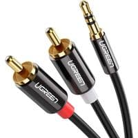 Кабель мультимедийный 3.5mm M to 2xRCA M 2.0m AV116 black Ugreen (10584)
