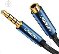 Кабель мультимедійний 3.5mm M to 3.5mm F 2.0m AV118 blue Ugreen (40675)