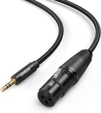 Кабель мультимедійний 3.5mm M to XLR F 1.0m AV182 black Ugreen (20763)