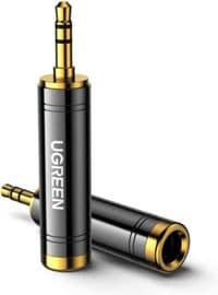 Переходник звуковой, 6.35 мм (F) - 3.5 мм (M), Black, Ugreen AV168 (60711)