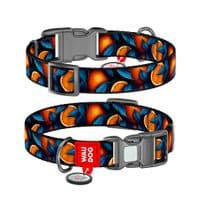 Ошейник для животных WAUDOG Nylon с QR адресником "Апельсины" пластиковый фастекс L (282-4054)