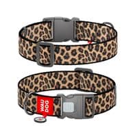 Ошейник для животных WAUDOG Nylon с QR адресником "Леопард" пластиковый фастекс XL (283-4066)