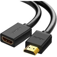 Кабель мультимедийный HDMI M to HDMI F 1.0m HD107 black Ugreen (10141)