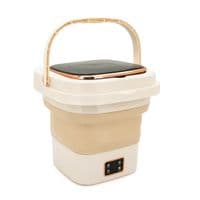 Пральна машина H576 MINI B, складана, 9л, 12В, 25Вт, 1.2кг, LED-індикатор, електронне керування, 29,5*29,5(14.5)мм, пластик, бежевий
