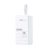 Зовнішній акумулятор Remax RPP-650 60000mAh, PD 100W+QC 22.5W, білий, 1.46 кг