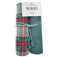 Кухонний текстиль SOHO Наб. руш. 40*60см бавовна 100% Sell Green стрічка 2 шт.