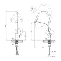 Смеситель Kroner EdelstahlKlassisch-ESG03593BLK (CV035453)