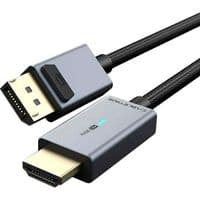 DisplayPort To HDMI Cable, 4K/30HZ PVC with Nylon Jacket WITH LED