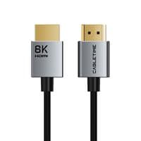 8K SLIM HDMI 2.1 Cable Aluminum Housing, Gold plated 8K/60HZ, Black