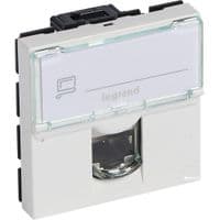 Розетка інформаційна Legrand RJ45 UTP кат.5E (2 модулі), колір білий, MOSAIC LCS2