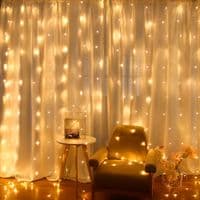 Гірлянда Voltronic Штора Водопад Yellow 240 LED, 3*2 м, 220V, прозора (GAR240LED-Yellow)
