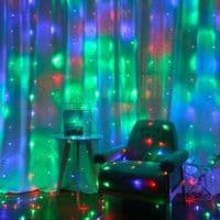 Гірлянда Voltronic Штора Водопад (Red/Green/Blue/Yellow), 4*0.6 м. 220V, прозора (GAR4-06LED-RGB)