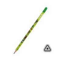 Олівець графітний Kite Ninja Turtles тригранний, з гумкою, НВ (NT25-046)